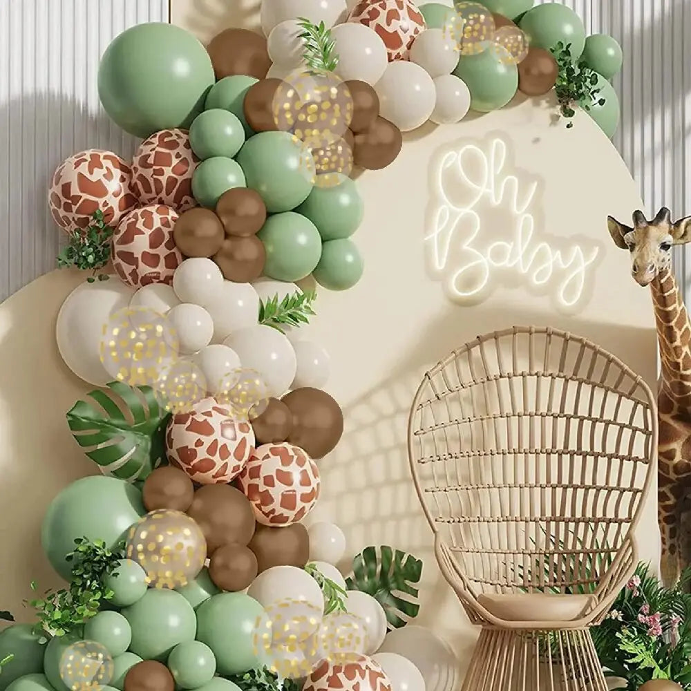 Jungle Animal Themed Latex Balloons Set for Birthday Party Scene Decoration Event Celebration Baby Shower