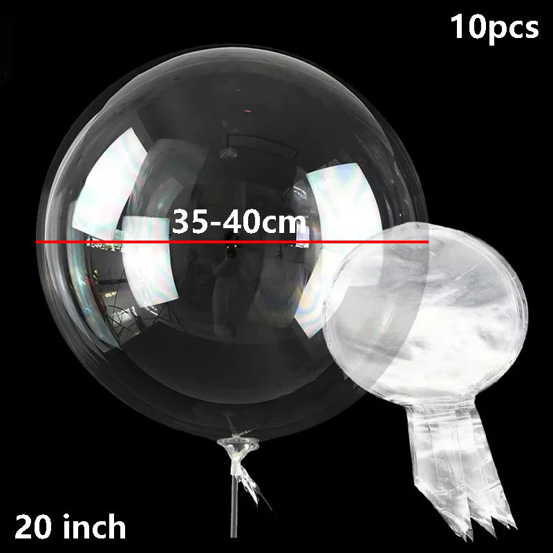 10pcs 10/16/18/20/24/36 inch Clear Bubble Balloons Large Transparent Bobo Balloons for Ramadan Wedding Birthday Party Decoration