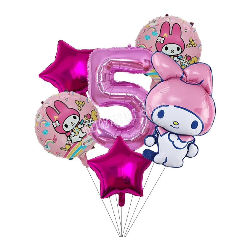 My Melody Digit 1-10 Balloons Anime Airballoon Girls Birthday Party Decoration Baby Shower Gender Reveal Accessories Kids Gift
