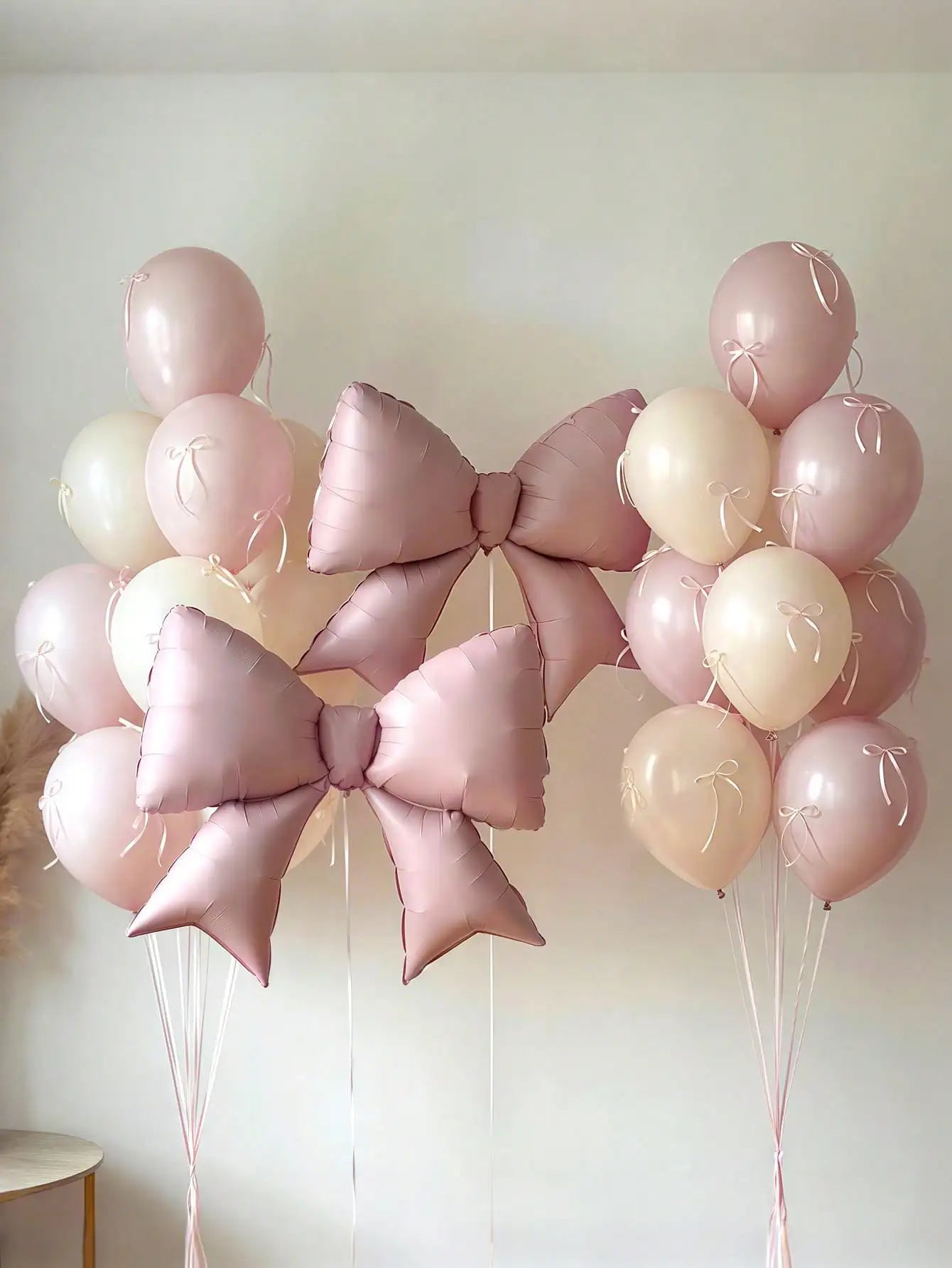 12pcs Large Decorative Balloons with Pink Bows Suitable for Wedding Decoration Birthdays and Pink Themed Parties Decor Supplies