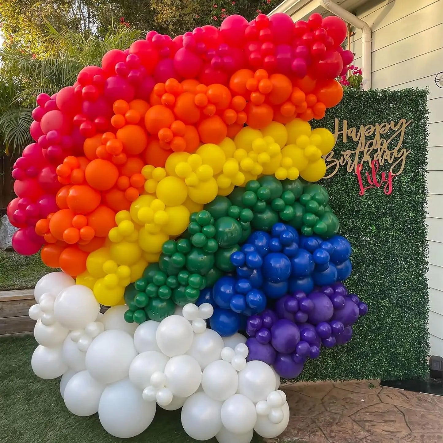 Rainbow Balloons 175 Pcs,12/5inch suitable for wedding season,birthdays,pop parties,bridal showers,family gatherings