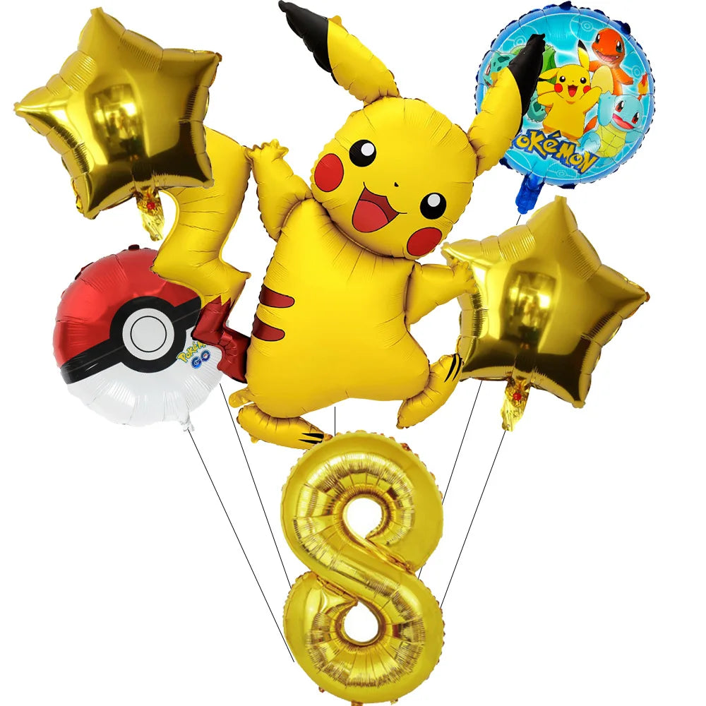 Pokemon theme party decoration balloons Pikachu balloons Fantasy balloons Charizard balloons Birthday balloons Children's shower