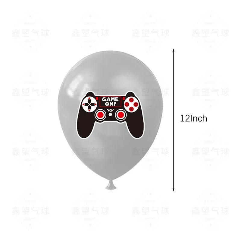 Blue Game On Theme Balloons Video Game Controller Latex Ballon Happy Boys Game Birthday Party Kids Favors Gamer Level Up Balon