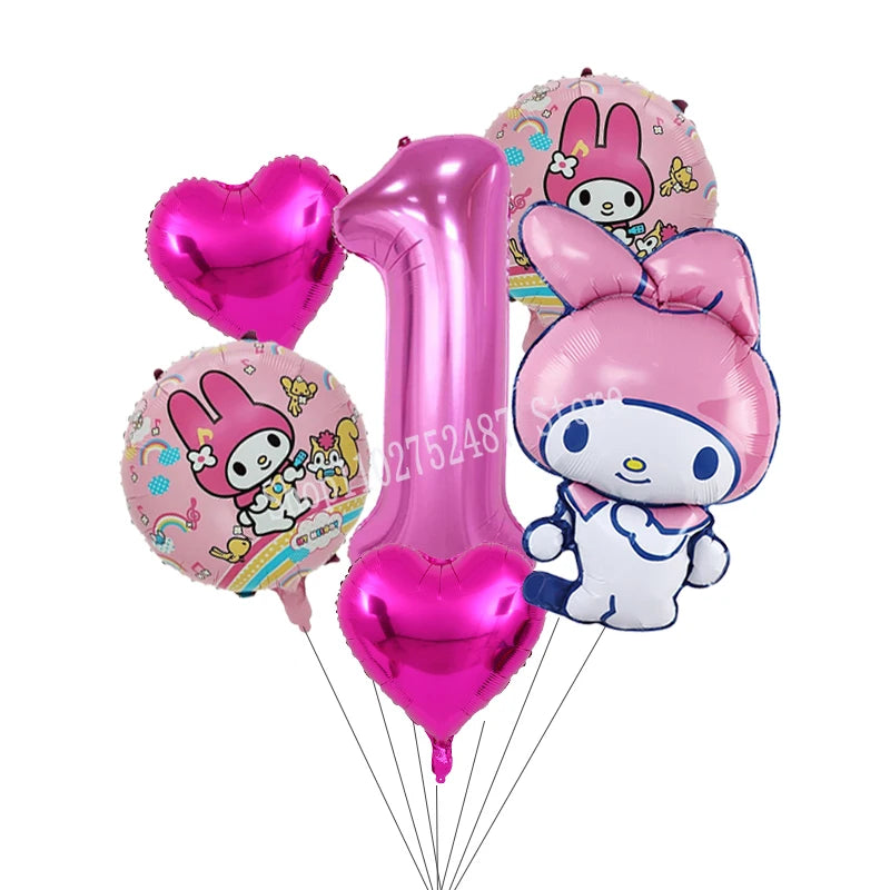 My Melody Digit 1-10 Balloons Anime Airballoon Girls Birthday Party Decoration Baby Shower Gender Reveal Accessories Kids Gift
