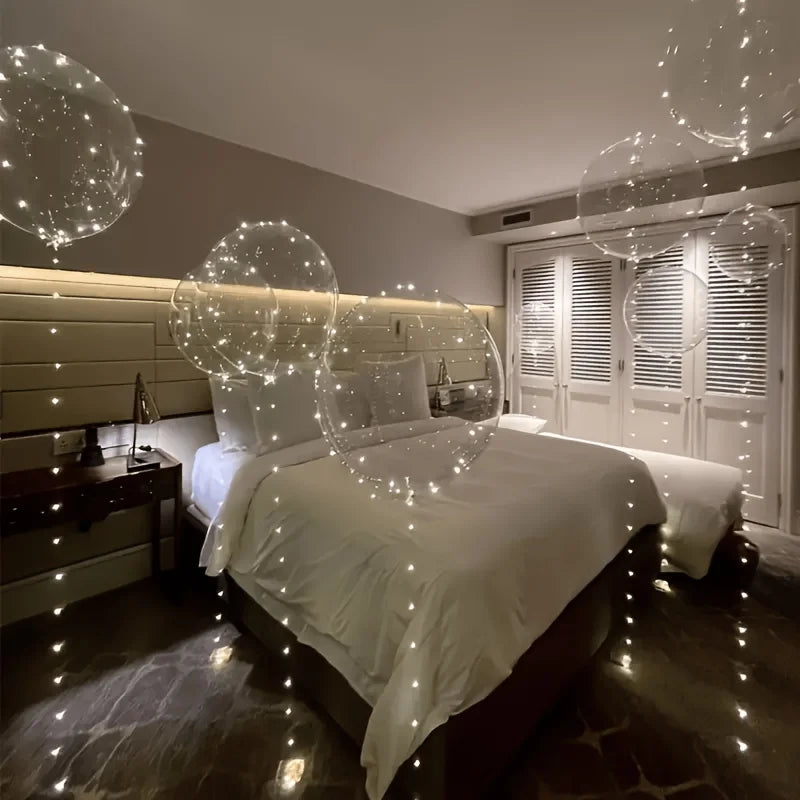 Led Luminous Transparent Balloons for Weddings, Birthdays, Bachelor Party (Battery Not Included), Valentine's Day, Anniversary