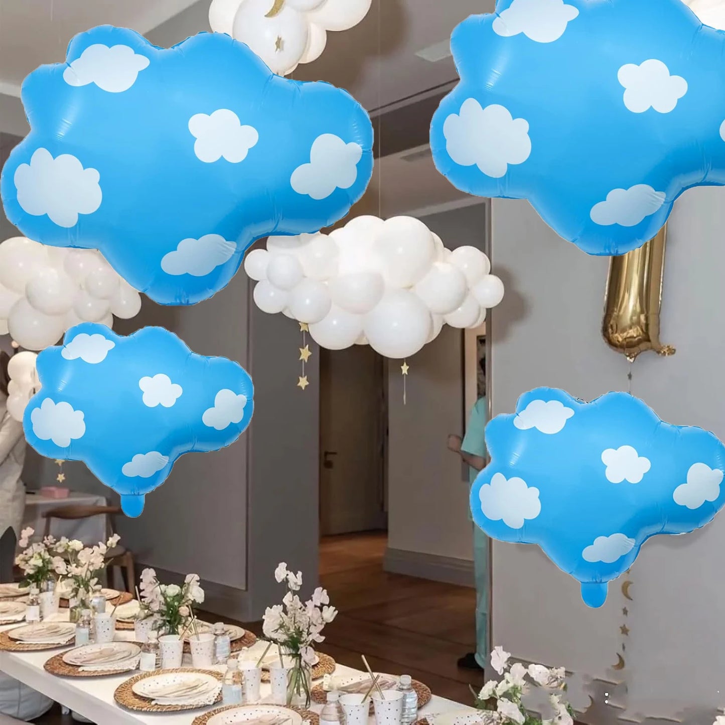 Blue Cloud Balloons Sky Balloons  Toy Cartoon Story Balloons for Baby Shower Boys Girls Birthday Party Supplies