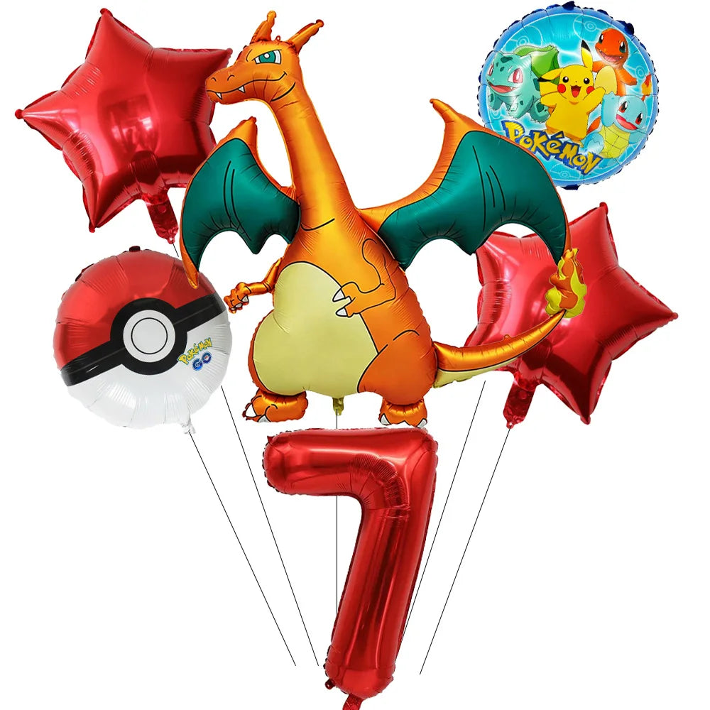 Pokemon theme party decoration balloons Pikachu balloons Fantasy balloons Charizard balloons Birthday balloons Children's shower