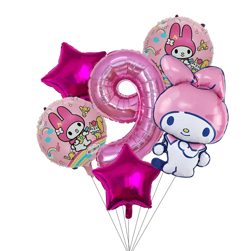 My Melody Digit 1-10 Balloons Anime Airballoon Girls Birthday Party Decoration Baby Shower Gender Reveal Accessories Kids Gift