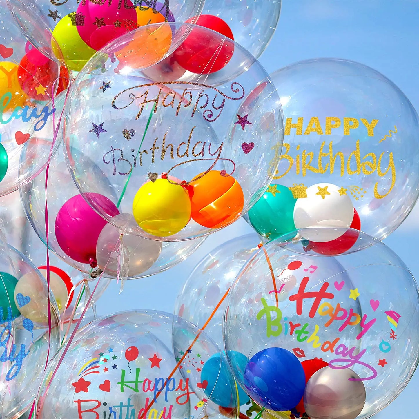 Transparent balloons stickers for birthday party decoration,large 21x29cm,36inch bubble balloons, balloons