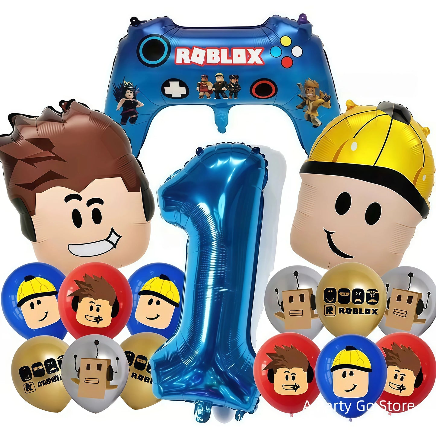Roblox Balloons Roblox Themed Boy Balloons Cartoon Double-sided Shaped Birthday Party Decorations  happy birthday decoration