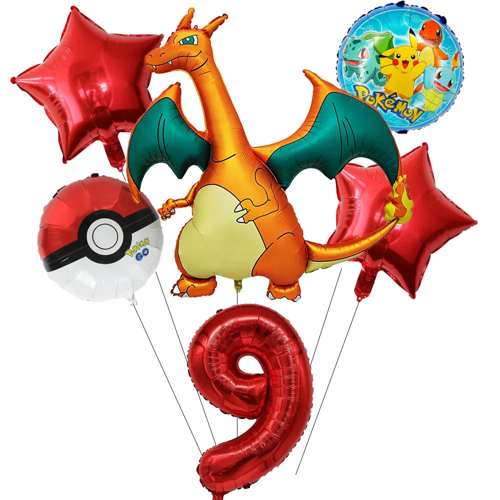 Pokemon theme party decoration balloons Pikachu balloons Fantasy balloons Charizard balloons Birthday balloons Children's shower