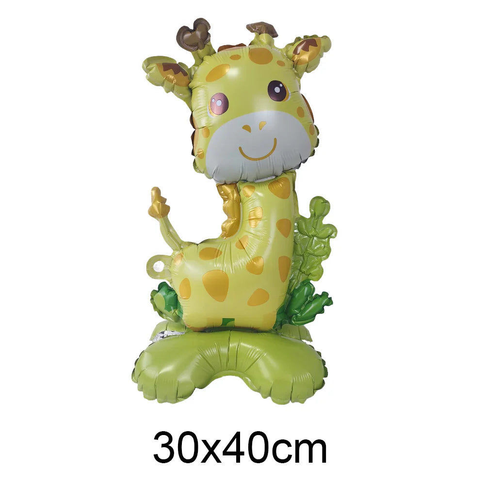 Safari Balloons Jungle Safari Animal Foil Balloon Zoo Animal Balloon Lion Tiger Giraffe Leopard Balloon for Jungle Animal Party