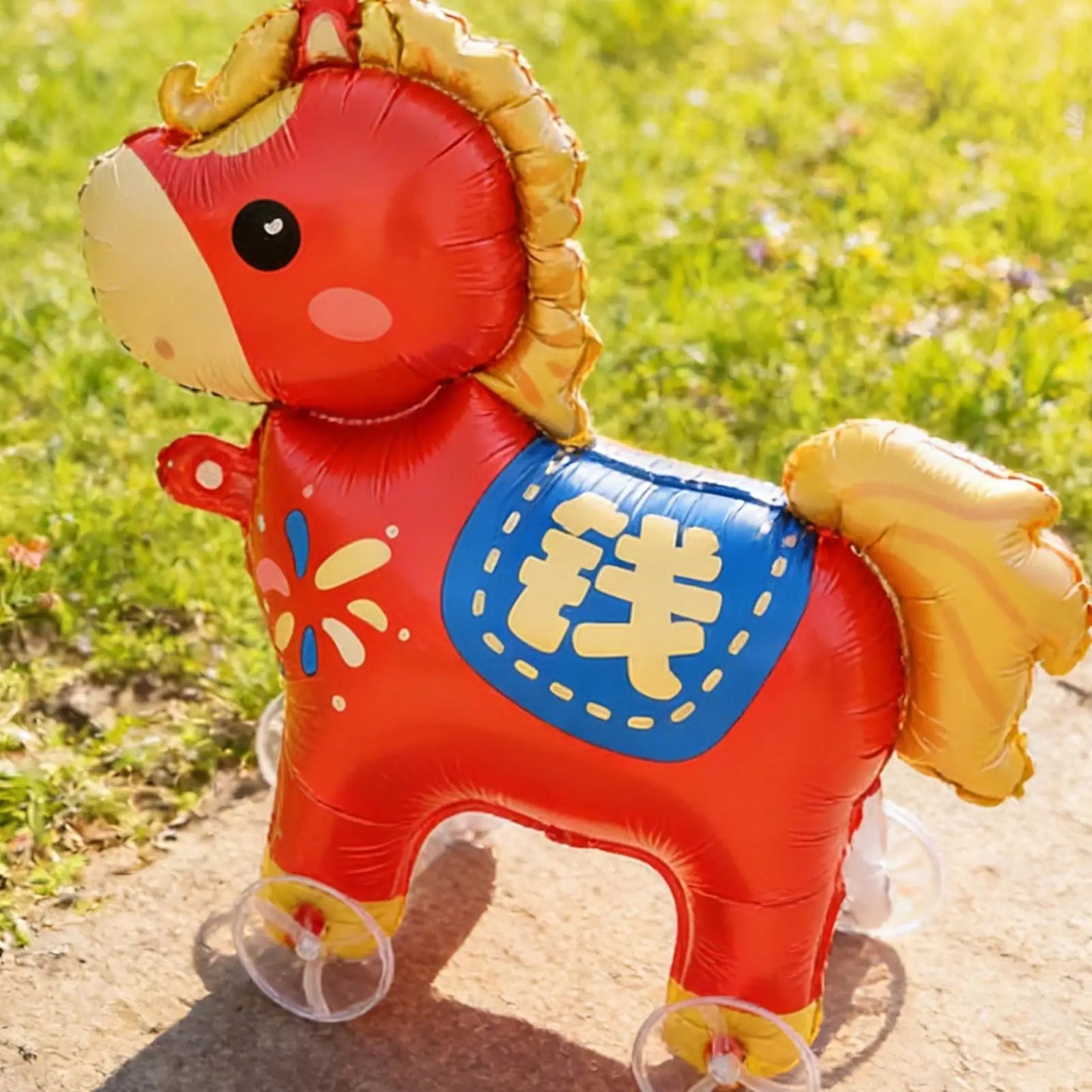 Horse Balloons Inflatable Cute Cartoon with Wheels 2026 Horse Animal Balloons for Adults Kids Outdoor Spring Festival Holiday