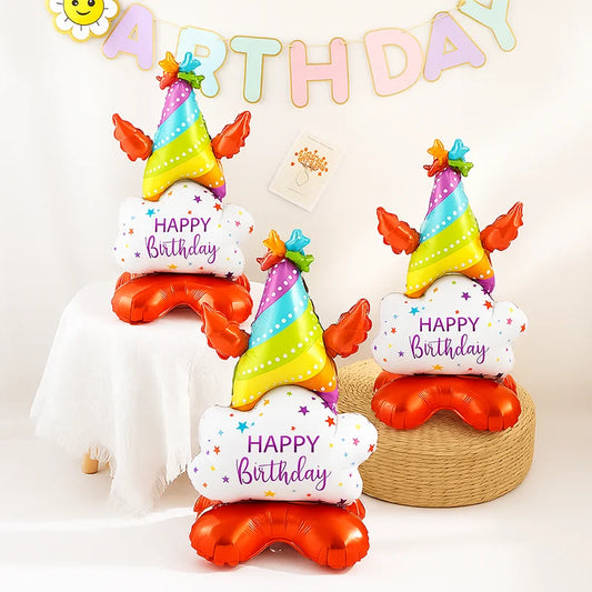 1pc desktop Happy Birthday balloons with bases, party balloons, birthday balloons, standing balloons, suitable for birthday