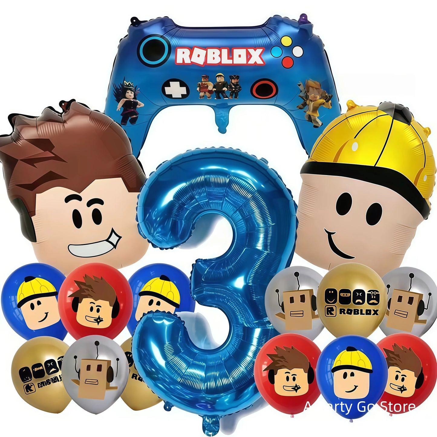Roblox Balloons Roblox Themed Boy Balloons Cartoon Double-sided Shaped Birthday Party Decorations  happy birthday decoration