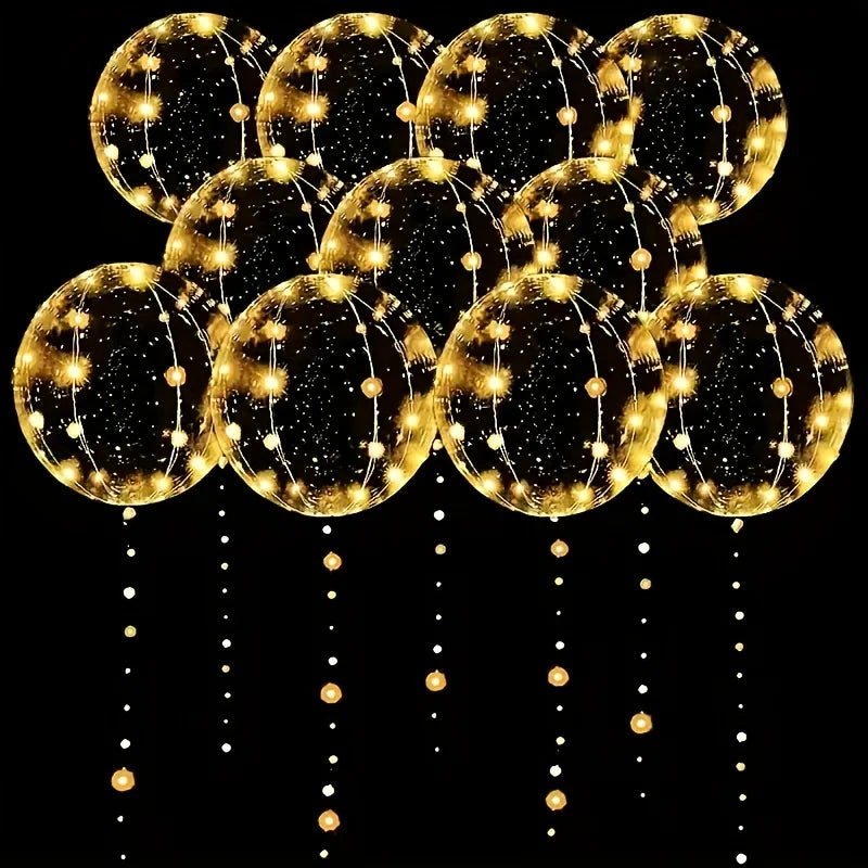 Led Luminous Transparent Balloons for Weddings, Birthdays, Bachelor Party (Battery Not Included), Valentine's Day, Anniversary