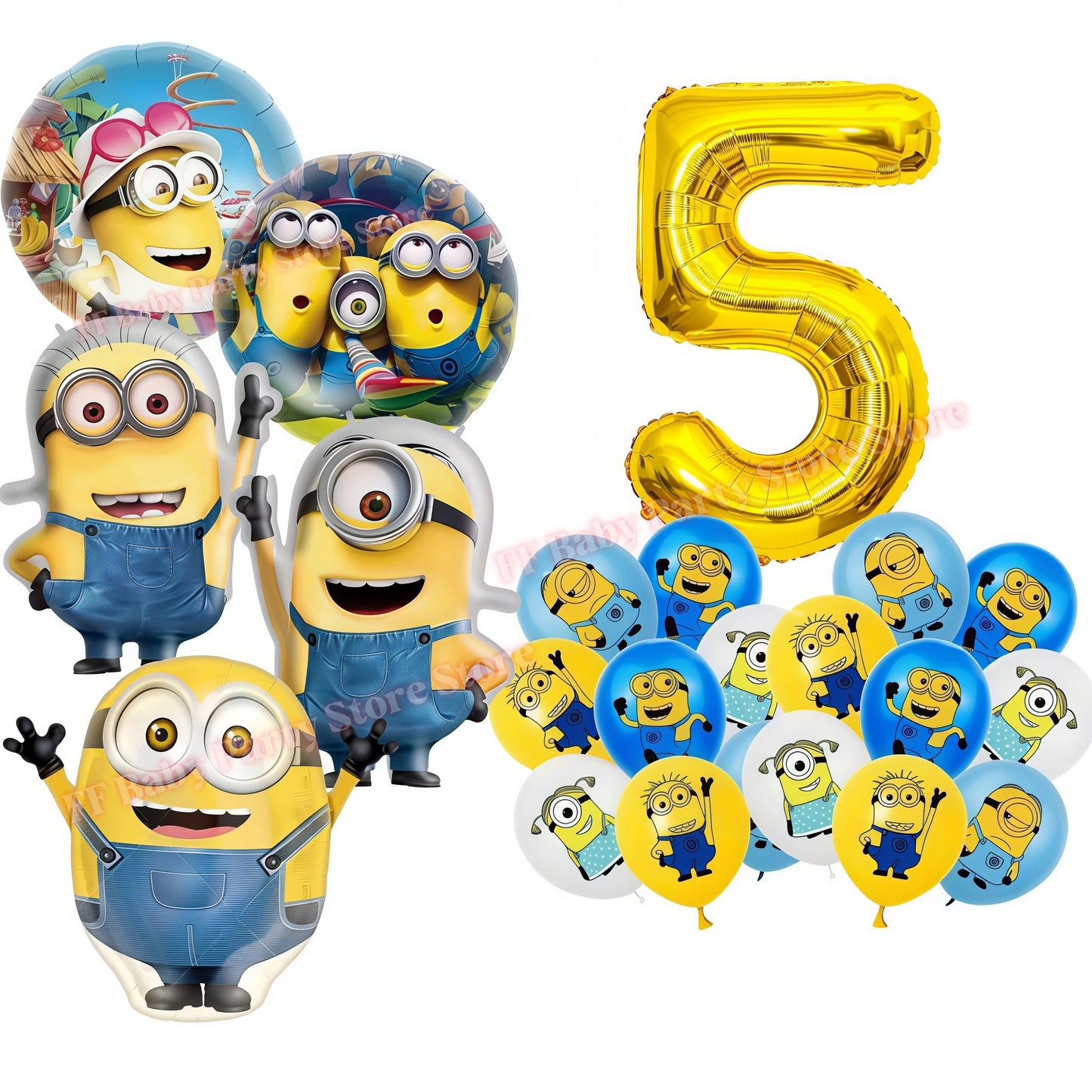 Cartoon M&Miniones Theme Balloons Birthday Decoration Yellow Banana Man Aluminum Film Ballons Baby Shower Globos Kid Party Favor