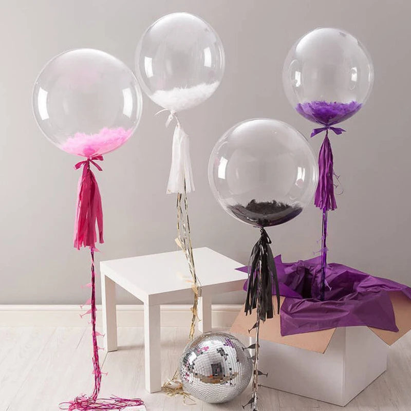 10pcs 10/16/18/20/24/36 inch Clear Bubble Balloons Large Transparent Bobo Balloons for Ramadan Wedding Birthday Party Decoration