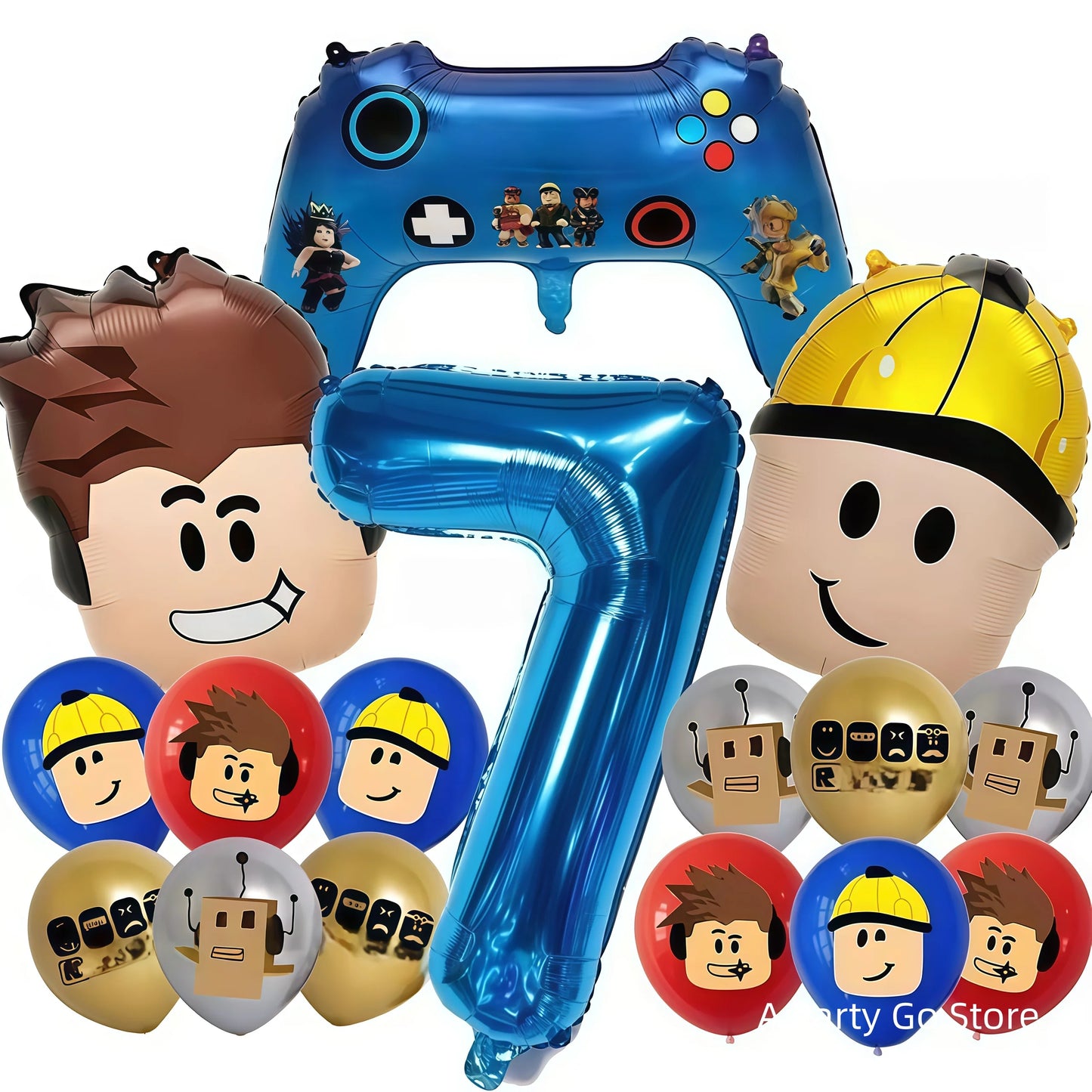 Roblox Balloons Roblox Themed Boy Balloons Cartoon Double-sided Shaped Birthday Party Decorations  happy birthday decoration