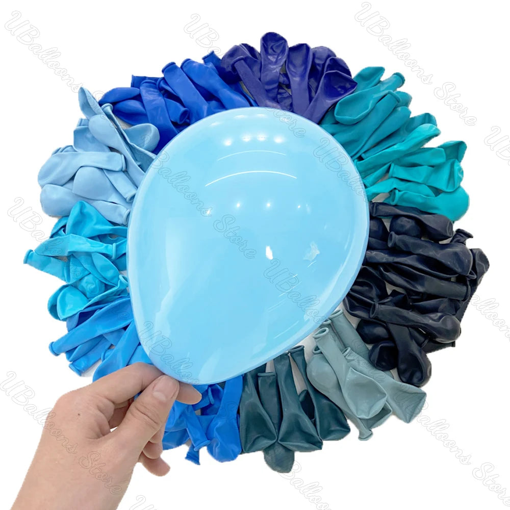 10/20/30Pcs Blue Birthday Balloons 5/10/12/18inch Metal Blue Navy Baby Blue Latex Balloon for Baby Shower Birthday Wedding Decor