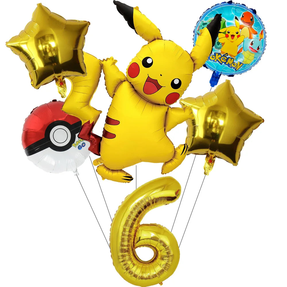 Pokemon theme party decoration balloons Pikachu balloons Fantasy balloons Charizard balloons Birthday balloons Children's shower