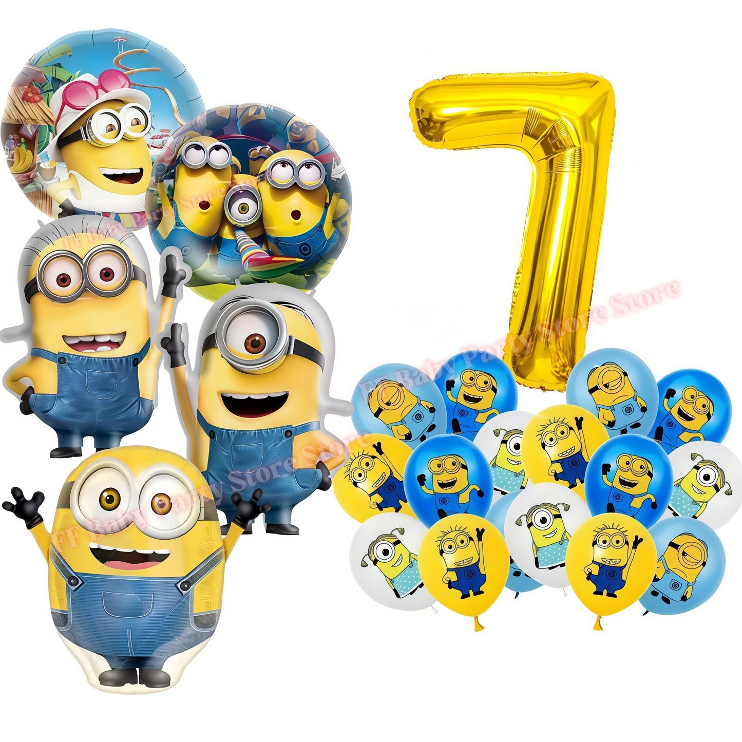 Cartoon M&Miniones Theme Balloons Birthday Decoration Yellow Banana Man Aluminum Film Ballons Baby Shower Globos Kid Party Favor