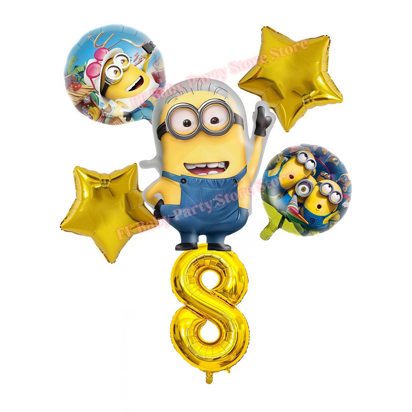 Cartoon M&Miniones Theme Balloons Birthday Decoration Yellow Banana Man Aluminum Film Ballons Baby Shower Globos Kid Party Favor