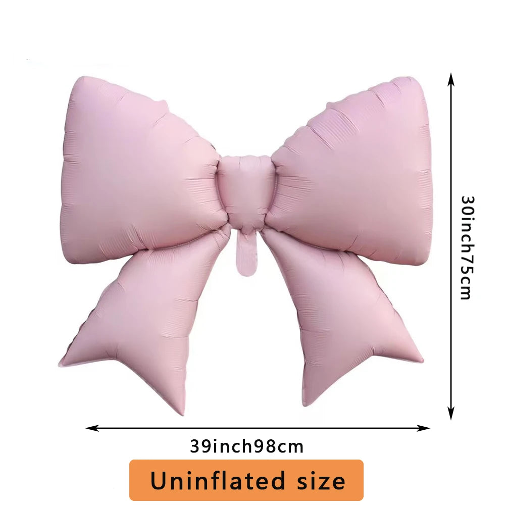1 pack of bow-shaped aluminum foil balloons, suitable for birthday party, anniversary party, anniversary party decoration