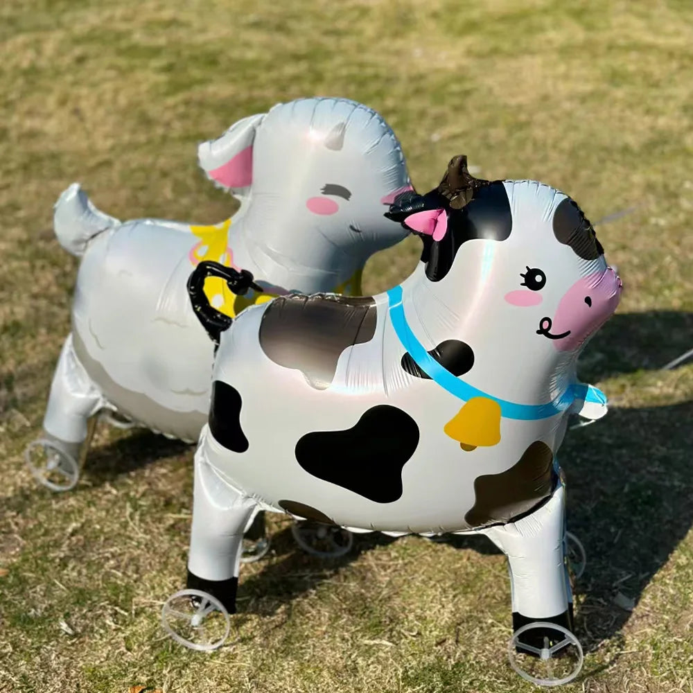 1 Pack of Wheeled Lamb-Shaped Aluminum Foil Balloons, Suitable for Birthday Parties, Themed Parties, Holiday Parties, and Animal-Themed Party Decorations
