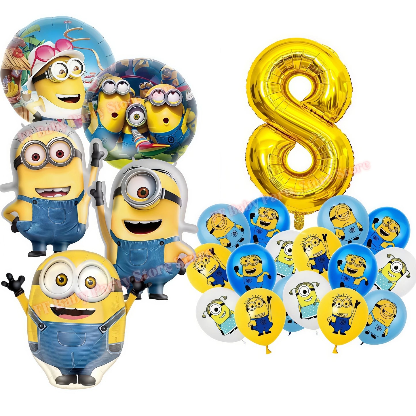Cartoon M&Miniones Theme Balloons Birthday Decoration Yellow Banana Man Aluminum Film Ballons Baby Shower Globos Kid Party Favor
