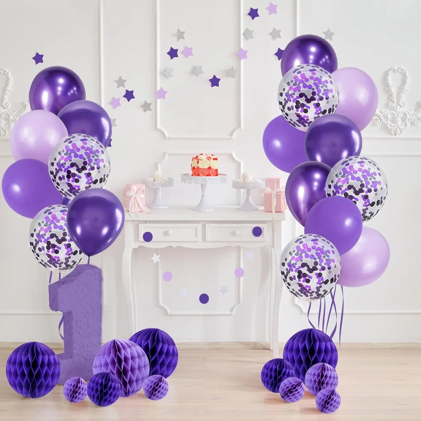 Metallic Purple Balloons, 12inch Pink Purple Balloons, Supplies Perfect for Birthday Party, Park, School, Party Home Decorations