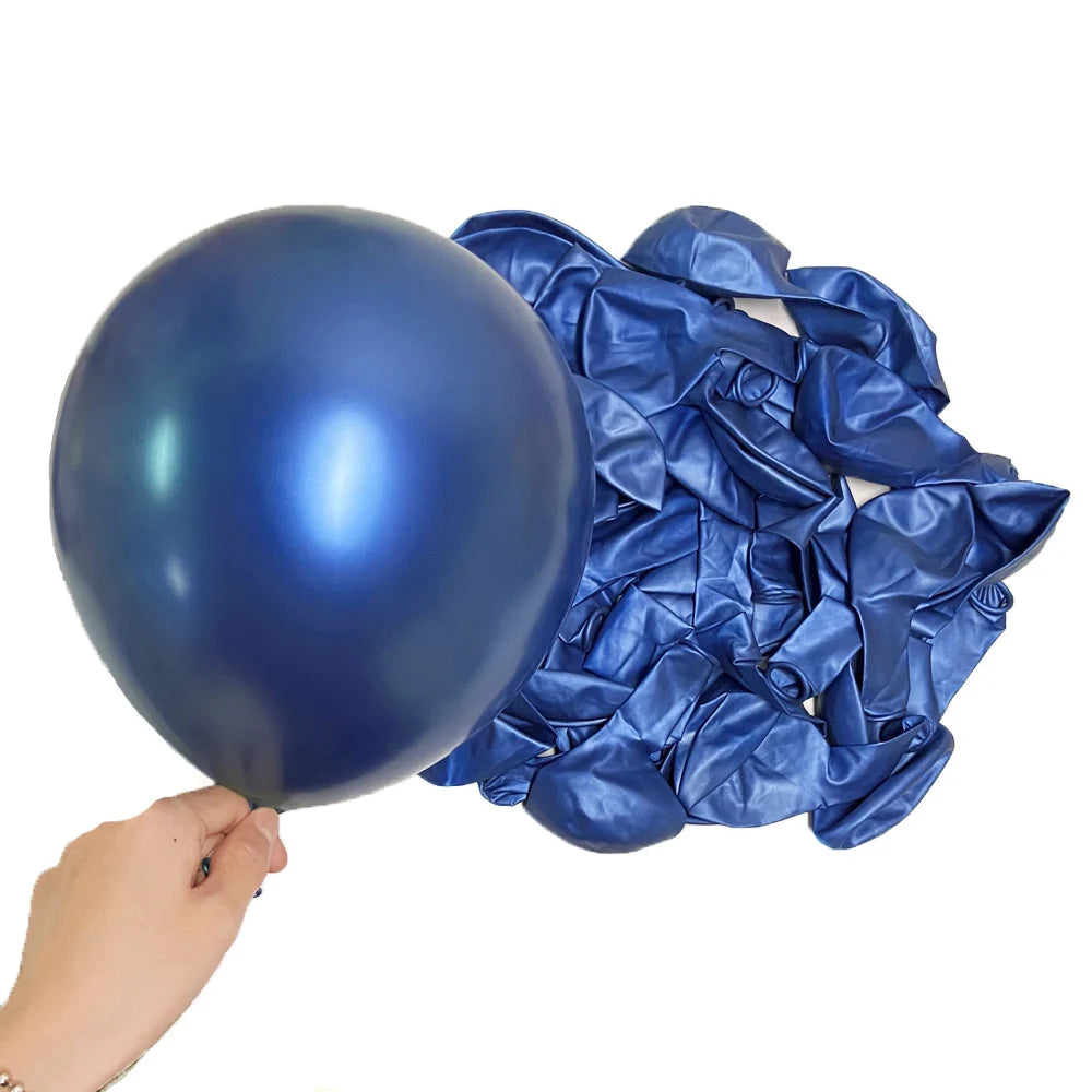 10/20/30Pcs Blue Birthday Balloons 5/10/12/18inch Metal Blue Navy Baby Blue Latex Balloon for Baby Shower Birthday Wedding Decor