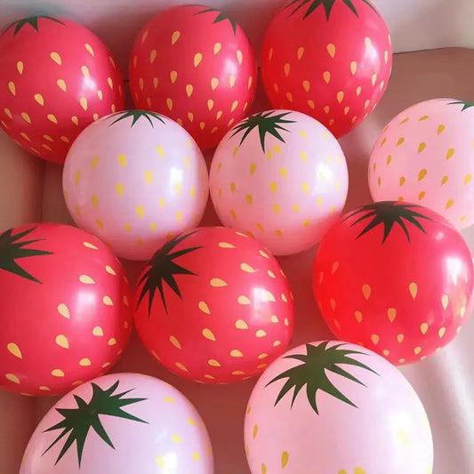 20/50pcs Strawberry Balloons Watermelon Fruits Birthday Party Baloon Summer Hawaiian Party Decoration Kids Girl Birthday Globos