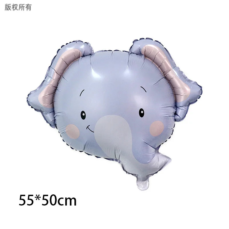 Cartoon Animal Head Balloons Monkey Lion Tiger Zebra Giraffe Balloon for Birthday Party Decoration Jungle Party Decoration Gift