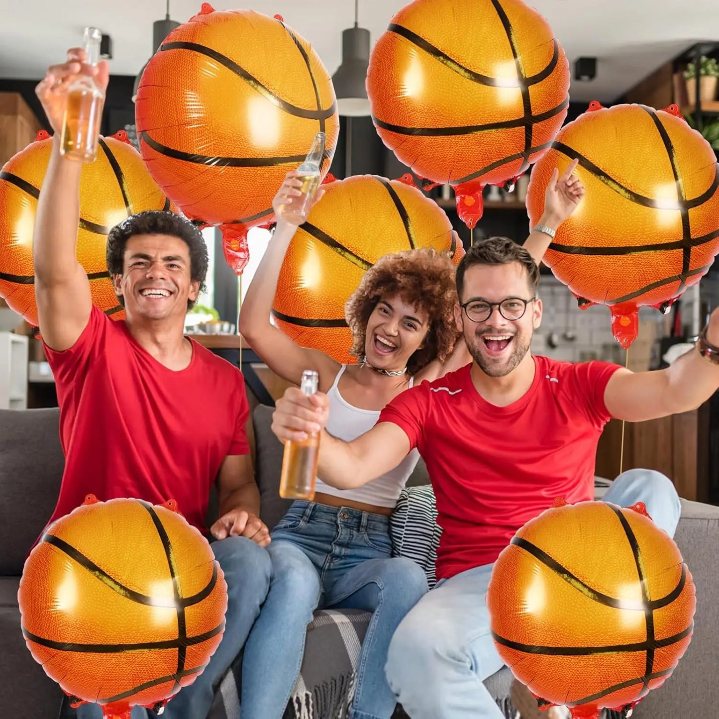 12pcs Basketball Balloons 18inch Basketball Foil Balloons Basketball Party Decorations Sport Theme Birthday Supplies