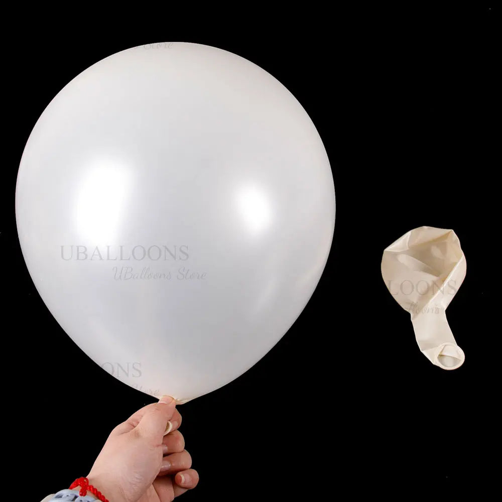 Pearl White Balloons Arch 5/12/18inch Glossy White Balloons with Ribbon for Birthday Wedding Baby Shower Party Hanging Decor