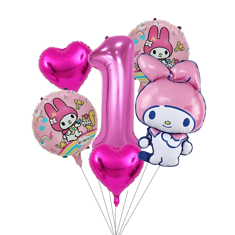 My Melody Digit 1-10 Balloons Anime Airballoon Girls Birthday Party Decoration Baby Shower Gender Reveal Accessories Kids Gift