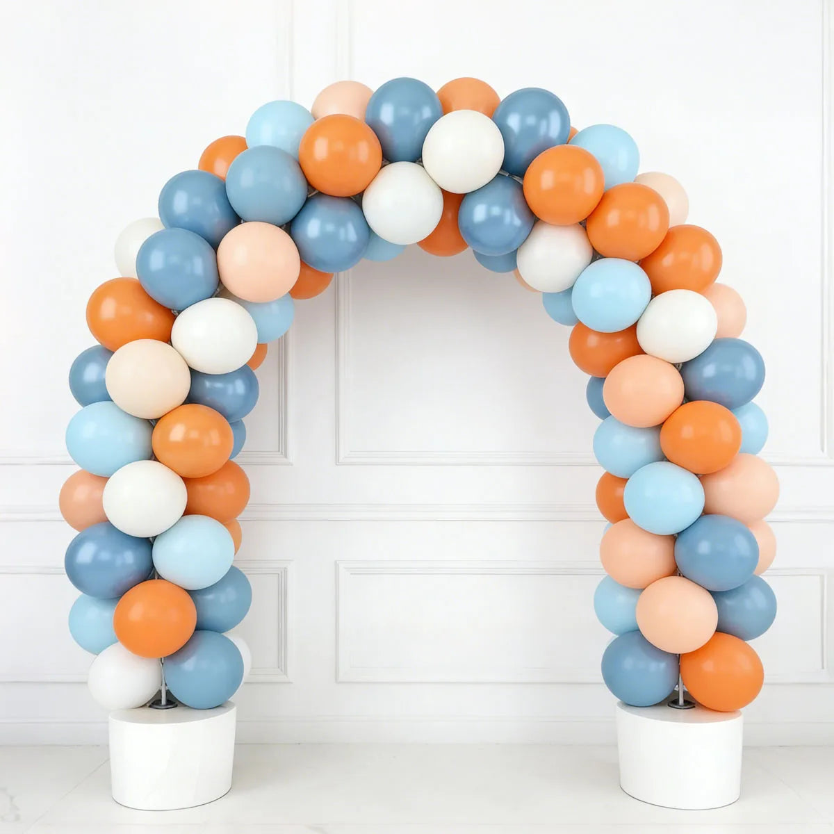 Orange Blue Balloons, Orange Macaron Retro Sea Blue White Balloons for Birthday Shower Graduation Engagement Party Decoration
