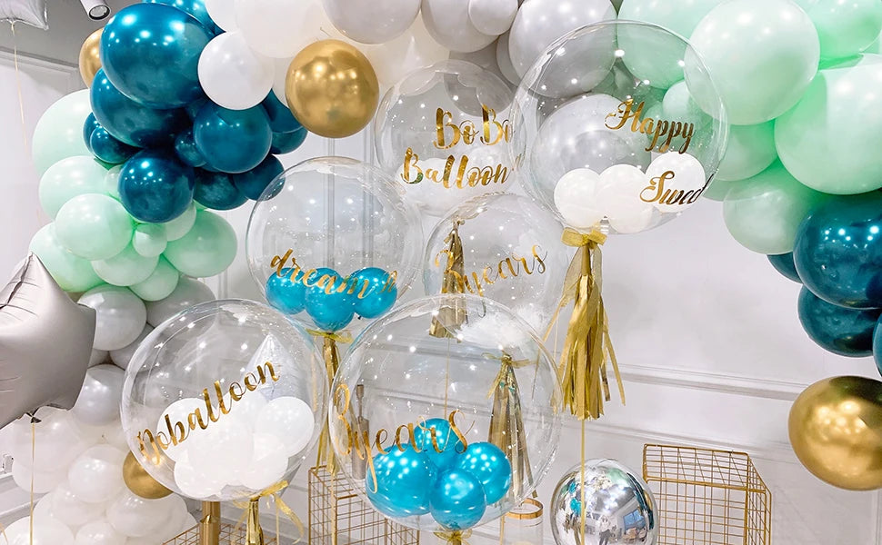 10pcs 10/16/18/20/24/36 inch Clear Bubble Balloons Large Transparent Bobo Balloons for Ramadan Wedding Birthday Party Decoration