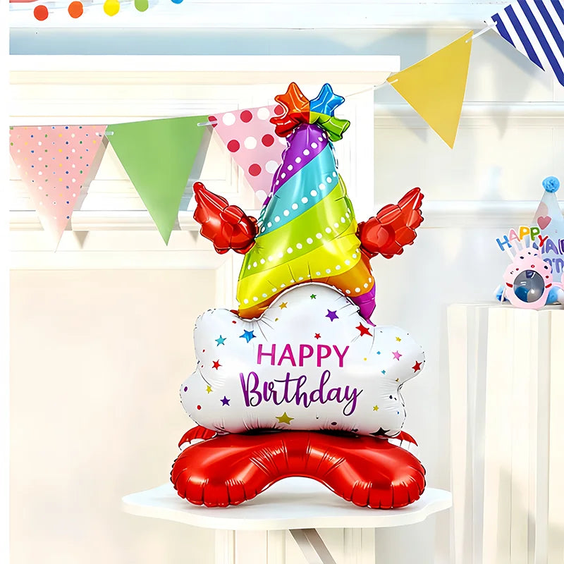 1pc desktop Happy Birthday balloons with bases, party balloons, birthday balloons, standing balloons, suitable for birthday