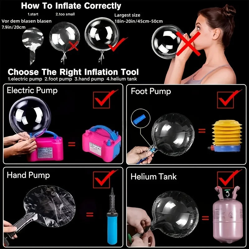 Led Luminous Transparent Balloons for Weddings, Birthdays, Bachelor Party (Battery Not Included), Valentine's Day, Anniversary