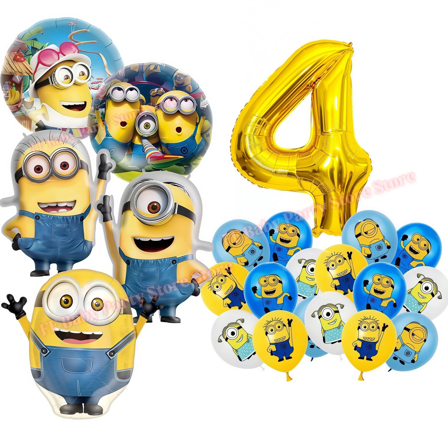 Cartoon M&Miniones Theme Balloons Birthday Decoration Yellow Banana Man Aluminum Film Ballons Baby Shower Globos Kid Party Favor