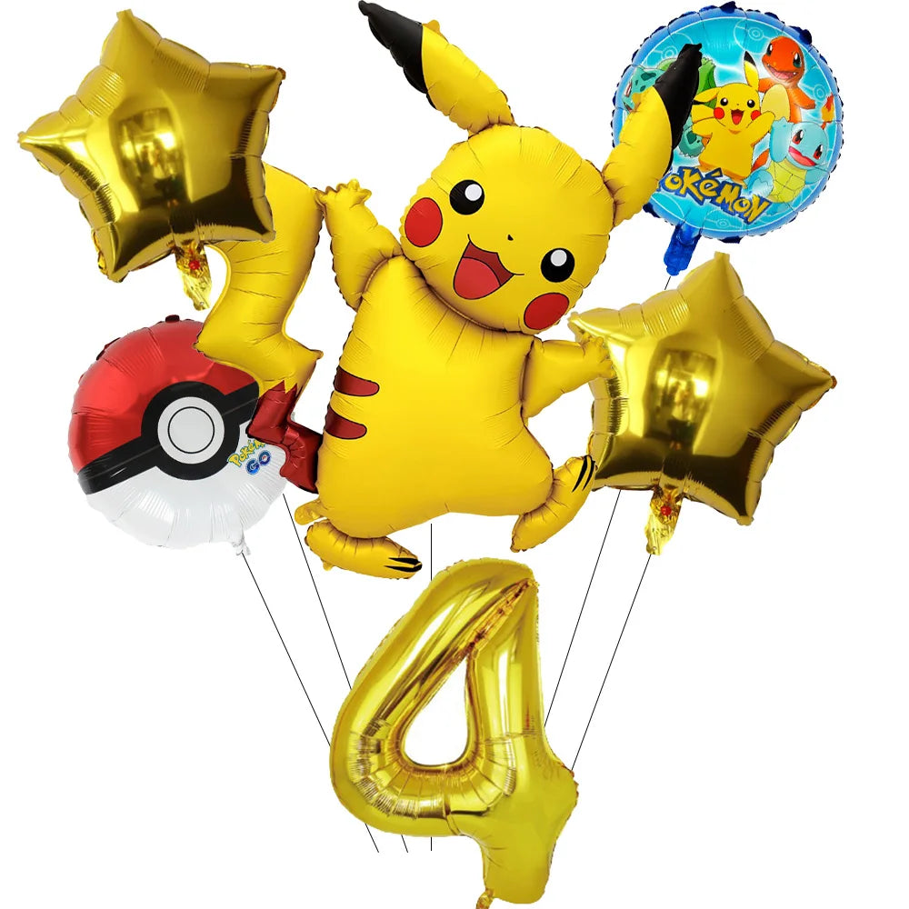 Pokemon theme party decoration balloons Pikachu balloons Fantasy balloons Charizard balloons Birthday balloons Children's shower