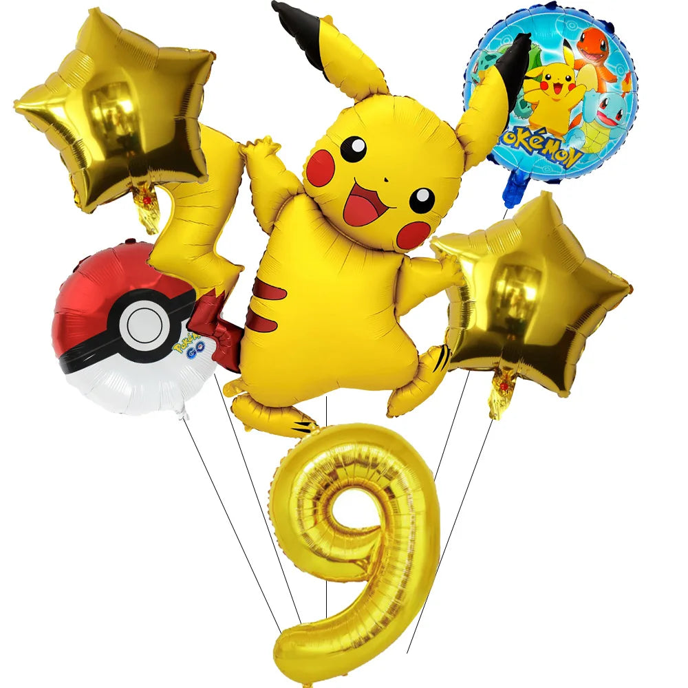 Pokemon theme party decoration balloons Pikachu balloons Fantasy balloons Charizard balloons Birthday balloons Children's shower