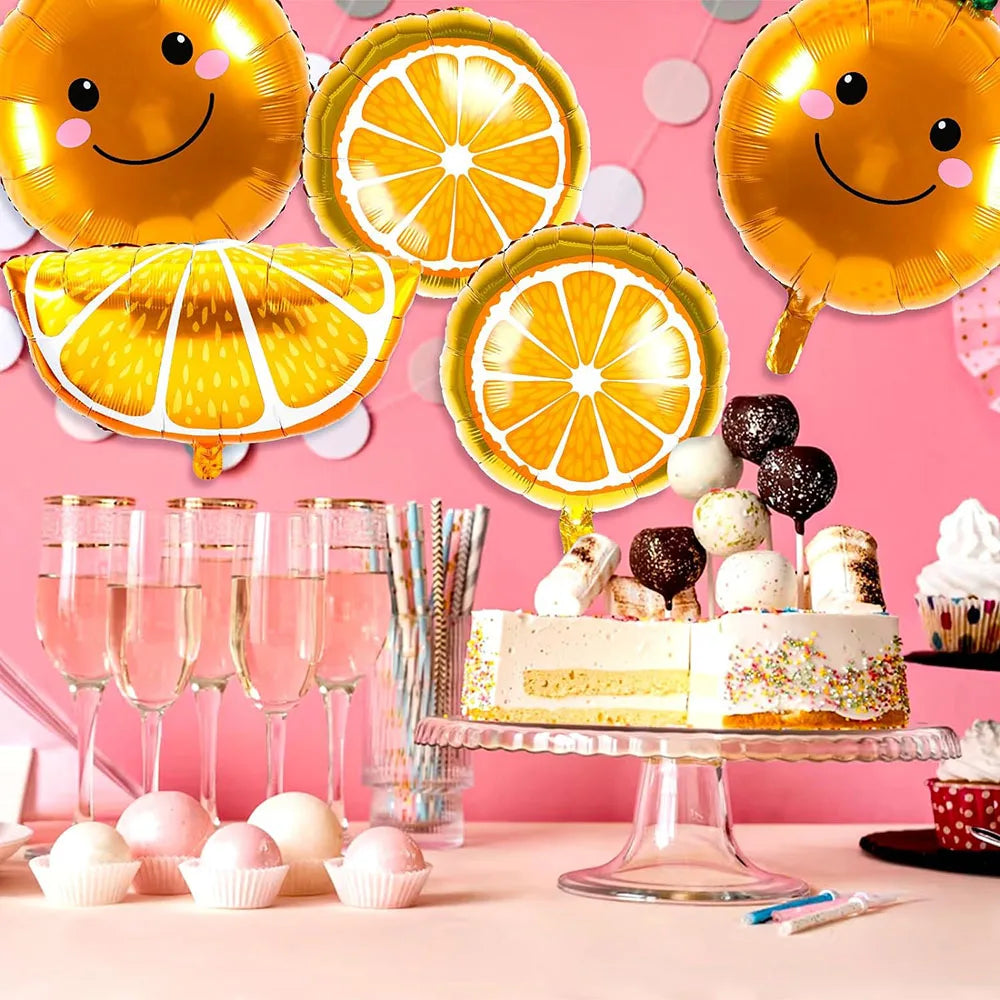 10 Pieces Orange Citrus Aluminum Foil Balloons, Orange Party Decoration Balloons, Orange Balloon Decoration, Cute Little Balloons, Aluminum Foil Balloons Cartoon Fruit Aluminum Foil Balloons Party Decoration
