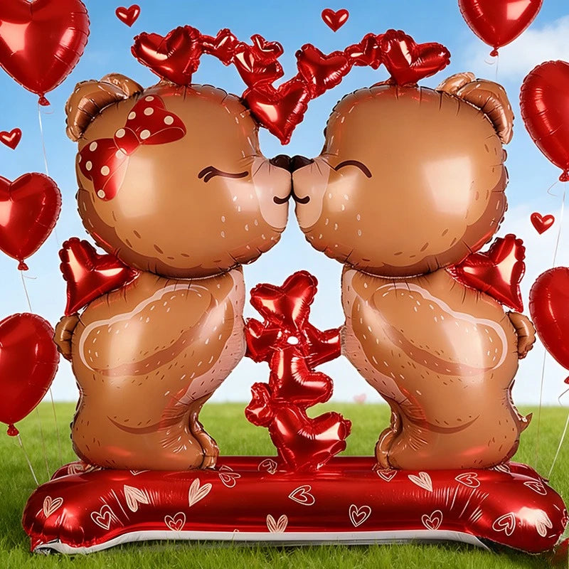 Valentine's Day Love Bear Balloons Love You Aluminum Film Balloons for Valentine's Day Wedding Anniversary Party Decorations