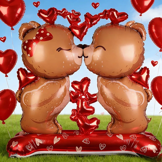 Valentine's Day Love Bear Balloons Love You Aluminum Film Balloons for Valentine's Day Wedding Anniversary Party Decorations