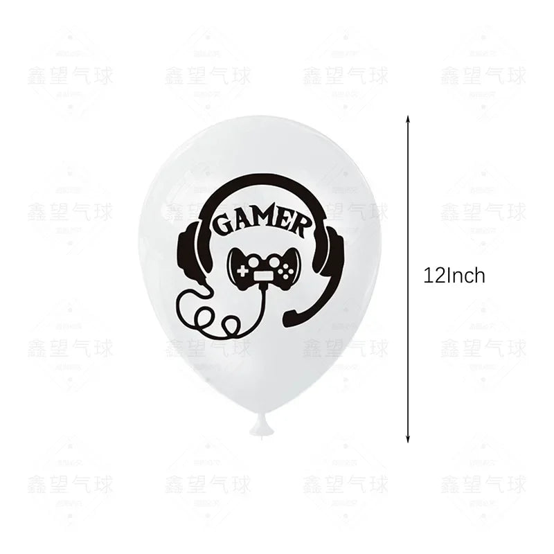 Blue Game On Theme Balloons Video Game Controller Latex Ballon Happy Boys Game Birthday Party Kids Favors Gamer Level Up Balon
