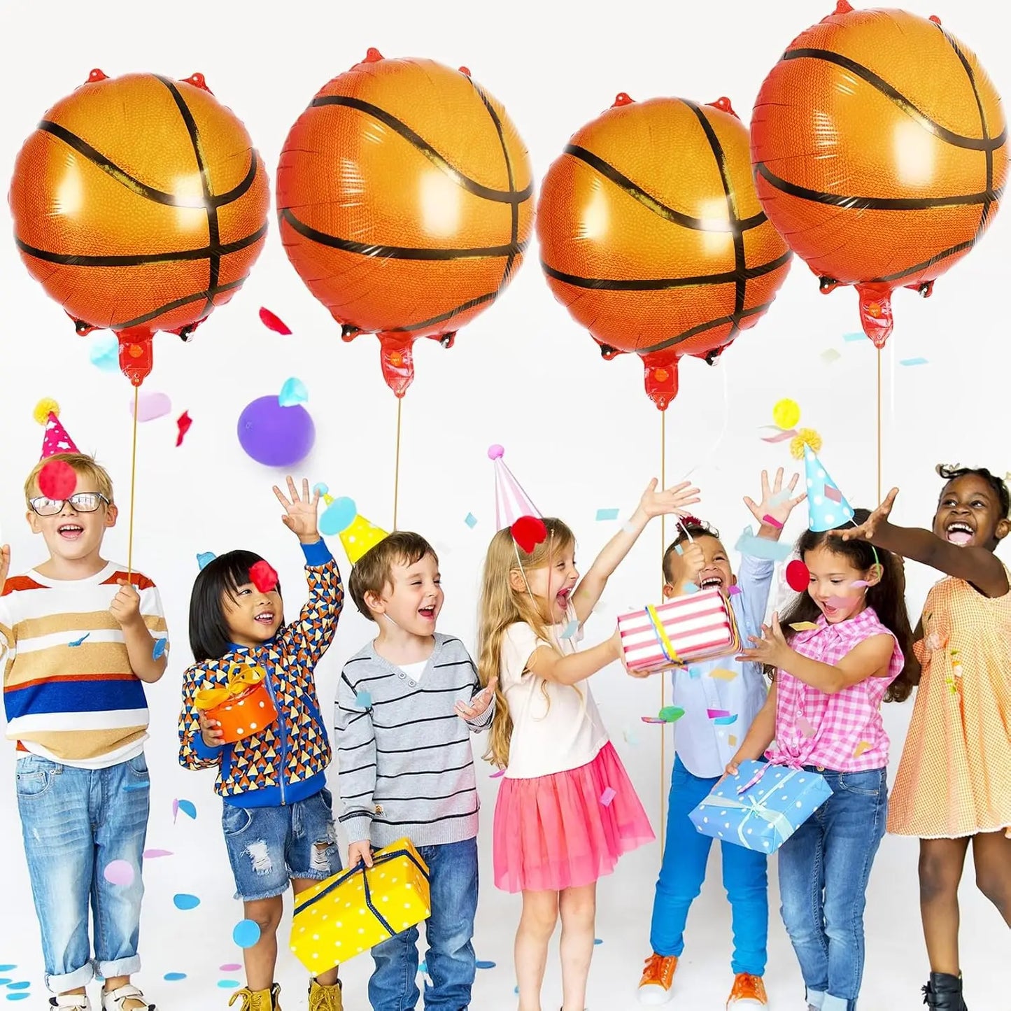 12pcs Basketball Balloons 18inch Basketball Foil Balloons Basketball Party Decorations Sport Theme Birthday Supplies