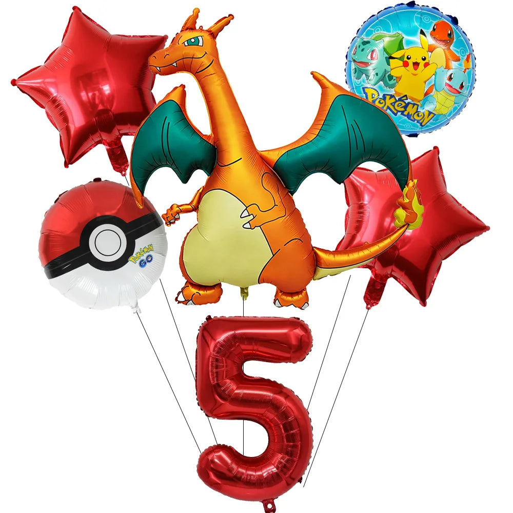Pokemon theme party decoration balloons Pikachu balloons Fantasy balloons Charizard balloons Birthday balloons Children's shower